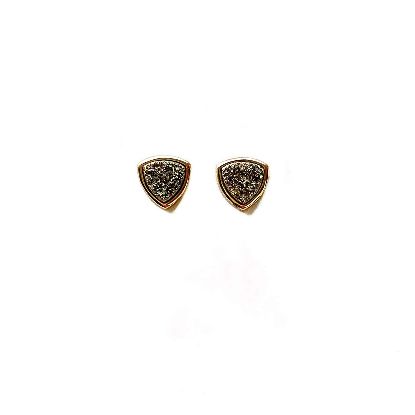 Moon Dust Triangle Studs 14k gold magical earrings are guaranteed to be a perfect fit for you and your desire for no-fuss, high-quality fashion. These earrings are not only beautifully designed and intricately crafted, but they're locally sourced and made. 