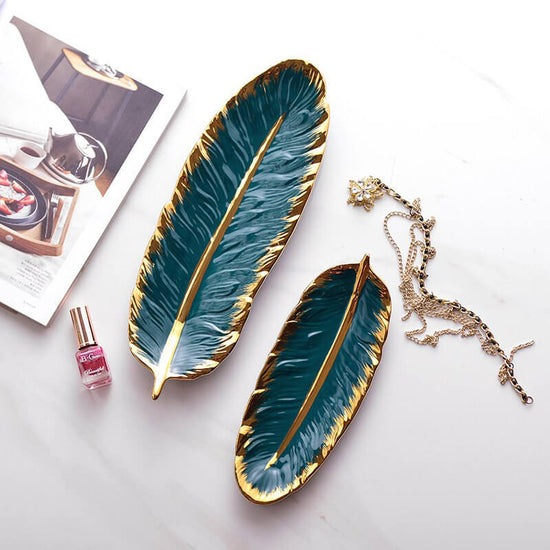 Feather Shape Jewelry Dish